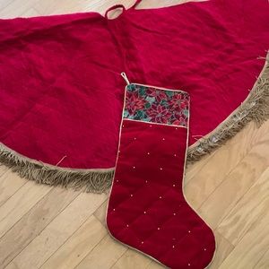 Christmas tree skirt and stockings